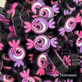 Силиконовые фокусные бусины «Сглаз с летающими крыльями» для ожерелья, ювелирных изделий, брелоков с бусинами-ручками, автобрелок для рукоделия, аксессуары для ручек из бисера своими руками и ручная работа Set of 10