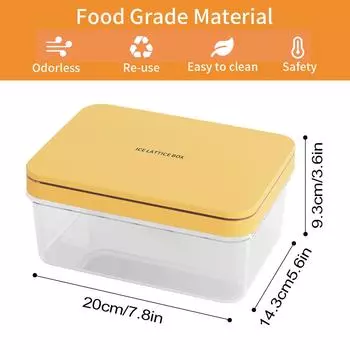 Силиконовые формочки для льда Leeseph с крышкой и коробкой для льда, 28 мини-круглых кубиков льда для виски, коктейлей и домашних напитков жёлтый