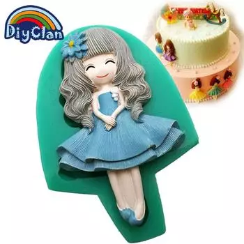 Силиконовые формы, 12 стилей, красивые формы для помадки для девочек, инструменты для украшения торта, формы для шоколада, инструменты для выпечки D зелёный