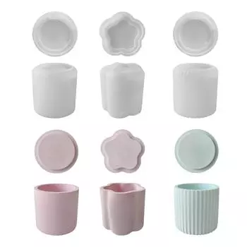 Силиконовые формы для чашек для свечей, 3 шт./компл., коробка для хранения банок из смолы, формы для литья, орнамент для поделок своими руками