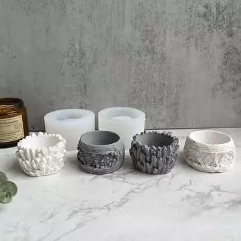 Силиконовые формы для цветочных горшков своими руками, силиконовая форма из эпоксидной смолы, ароматизированная свеча, гипсовый бетон, домашний декор для сада, керамическая форма