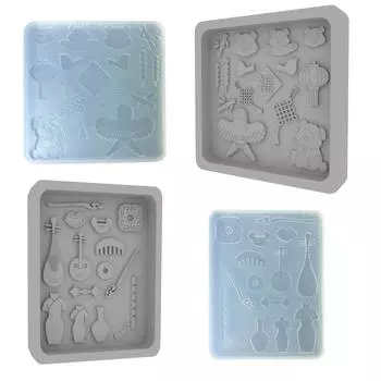 Силиконовые формы для изготовления десертов, глиняные формы для еды, серия китайской культуры, принадлежности для выпечки, формы для шоколада, силиконовая текстура T1