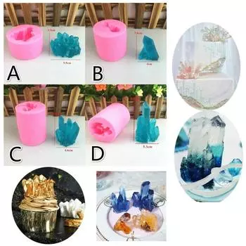 Силиконовые формы для мастики Кристальная форма для аромакамня 3D Кристальная колонна-айсберг Инструмент для DIY A