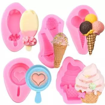 Силиконовые формы для мороженого, форма для пончиков, помадка для украшения торта, кекс, топпер, печенье, конфеты, шоколадная жевательная резинка, паста, формы из полимерной глины красный