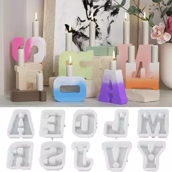 Силиконовые формы для подсвечников, формы для подсвечников, силиконовый материал в форме заглавной буквы, форма для подсвечника для поделок своими руками M