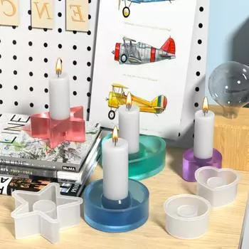 Силиконовые формы для подсвечников в форме сердца, геометрическая форма для круглого подсвечника в форме звезды, домашний декор, подсвечник в форме звезды, украшение для дома D