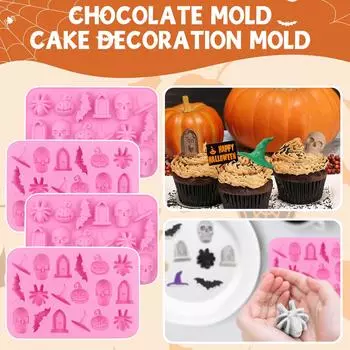 Силиконовые формы для шоколада на Хэллоуин, 2 шт., 3D-формы для шоколадных конфет на Хэллоуин, форма шляпы ведьмы
