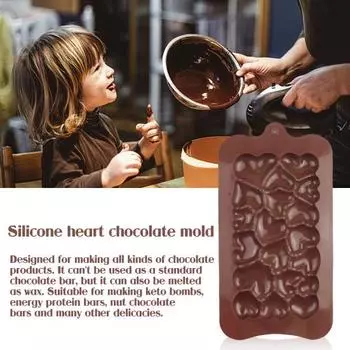 Силиконовые формы для шоколада Yousheng, легкосъемные формы для сердечек, формы для шоколадных батончиков своими руками, кето-бомбы, энергетические протеиновые батончики кофейный