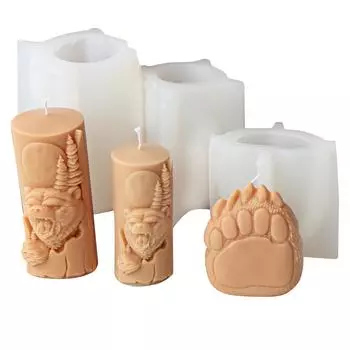 Силиконовые формы для свечей Формы для изготовления свечей Силиконовые формы для текстурных украшений в виде медведей Подарок для любителей рукоделия C