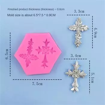 Силиконовые формы для торта 2 готических цветка крест шоколадные инструменты для выпечки смоляные художественные украшения ручной работы DIY многофункциональные формы