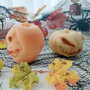 Силиконовые формы для тыквы и черепа на Хэллоуин, 3D-свеча в виде монстра, мыло, гипс, поделки из смолы, инструменты для выпечки шоколадного торта