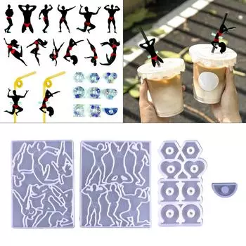 Силиконовые формы для украшения стаканчиков в виде соломенной насадки для танцоров на пилоне, литье из смолы, художественные поделки, изготовление украшений для дома своими руками