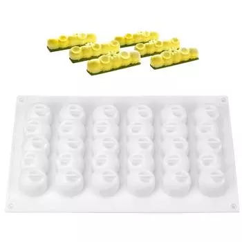 Силиконовые формы для выпечки, форма для торта в форме сердца, инструменты для торта, 6-вогнутый шар, длинная полоска в форме мусса, форма для шоколадного печенья, формы для выпечки десерта