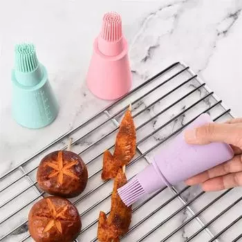 Силиконовые формы для выпечки, кисти для выпечки хлеба, бутылка для масла для выпечки, кисть для поливки барбекю, инструмент со шкалой, инструменты для поливки гриля фиолетовый