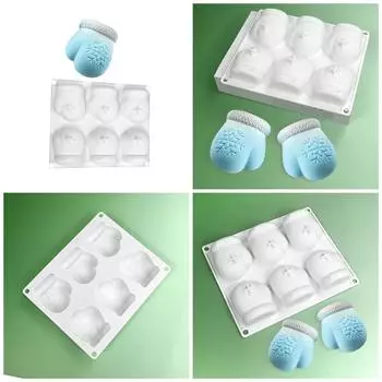 Силиконовые формы для выпечки на Рождество Уникальные силиконовые перчатки в виде снежинок Формы для тортов для рождественских кондитерских изделий и кондитерского искусства