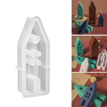 Силиконовые формы Формы для свечей для литья, Формы из эпоксидной смолы в форме домика, Силиконовая форма для свечей из соевого воска, мыла,