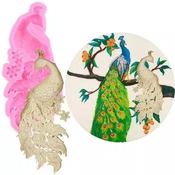 Силиконовые формы из павлиньей глины для украшения торта, топпер для кексов, конфет, шоколадной жевательной резинки, формы для полимерной глины