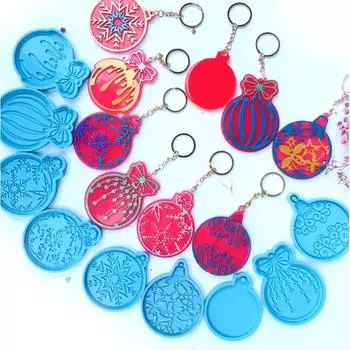 Силиконовые формы Рождественский шар Брелок Ремесла из смолы Силиконовая форма Эпоксидная форма