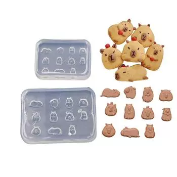 Силиконовые формы в форме капибары Формы для выпечки для приготовления конфет, печенья, шоколадных кексов, муссов, украшений из помадки для тортов XS