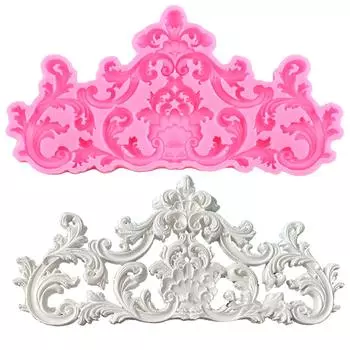 Силиконовые формы в стиле барокко, форма для помадки, кружевные прокрутки, рельефные завитки, шоколадные формы для украшения торта, топпер для кексов, формы для пасты для конфет и жевательной резинки