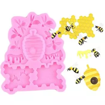 силиконовые формы в виде пчел и сот, форма для помадки в форме пчелы, инструменты для украшения торта, форма для конфет, смолы, глины, формы для шоколадной мастики