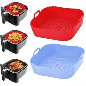 Силиконовые фритюрницы Противень для выпечки в духовке Антипригарный силиконовый вкладыш Многоразовая сковорода для пиццы в аэрофритюрнице Аксессуары для аэрофритюрницы Кухонные гаджеты