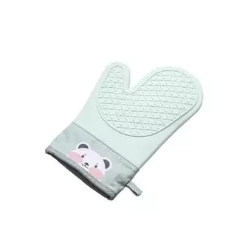 Силиконовые и хлопковые перчатки, двухслойные перчатки из саржи для микроволновой печи, кухонные перчатки для выпечки, теплоизоляционные перчатки, прихватки для духовки бежевый