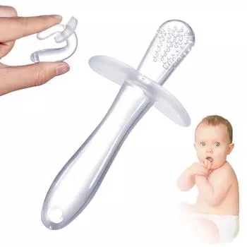 Силиконовые инструменты Grind Baby для детей Обучение зубов Младенческий прорезыватель для зубов Жевательный ручной работы белый