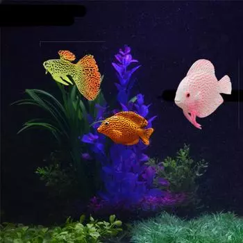 Силиконовые искусственные рыбки, водный пейзаж, ночная светящаяся рыба, светящаяся в темноте, подводный аквариум, декор, аксессуары для аквариума зелёный