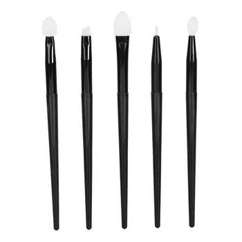 Силиконовые кисти для теней для век, бровей, губ, набор кистей с портативной ручкой, многоразовый макияж