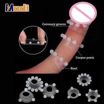 Силиконовые кольца для пениса, бусины, стимуляция клитора, коррекция крайней плоти, кольца для пениса, задержка эякуляции, массаж точки G, секс-игрушки для мужчин 3pcs/set