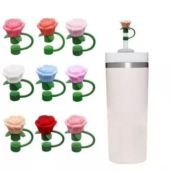 Силиконовые колпачки для соломинок, розовые насадки для соломинок, 10 мм, многоразовые, герметичные, пыленепроницаемые колпачки для соломинок, подарки на День святого Валентина 10 mm абрикосовый