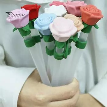 Силиконовые колпачки для соломинок, розовые насадки для соломинок, 10 мм, многоразовые, герметичные, пыленепроницаемые колпачки для соломинок, подарки на День святого Валентина 10 mm розы красного