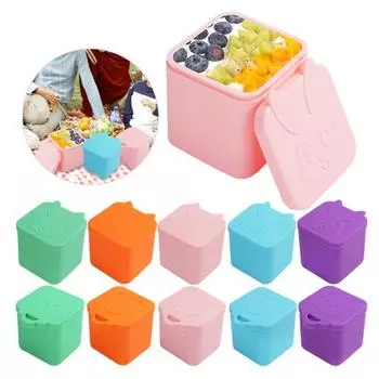 Силиконовые контейнеры для соусов в виде медведя-кролика, контейнер для заправки салата, коробка для приправ и закусок с крышками Bear оранжевый