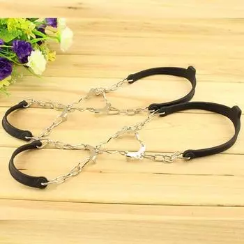 Силиконовые кошки с 6 зубьями, уличные нескользящие бахилы для ходьбы по снегу, захват льда, простая цепочка для обуви 35cm синий