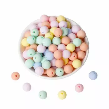 Силиконовые круглые бусины Mamimami Home 15 мм 50 шт. Силиконовые бусины конфетного цвета DIY Материалы Ручная работа Подарочные детали для поделок