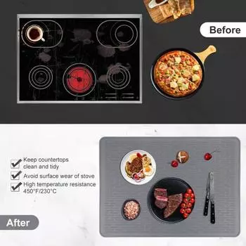 Силиконовые крышки для электроплиты, термостойкие держатели для кастрюль, коврик для сушки посуды, водонепроницаемый защитный коврик для столешницы, коврик для сушки посуды чёрный