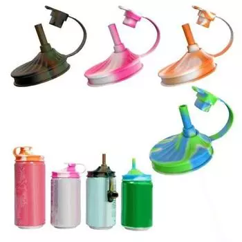 Силиконовые крышки для банок с газировкой с трубочкой, не содержащие бисфенол А, многоразовые крышки для газированных напитков, колы, пива, герметичная крышка для напитков, подходит для стандартных банок