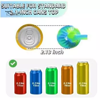 Силиконовые крышки для банок с газировкой с трубочкой, не содержащие бисфенол А, многоразовые крышки для газированных напитков, колы, пива, герметичная крышка для напитков, подходит для стандартных банок зелёный