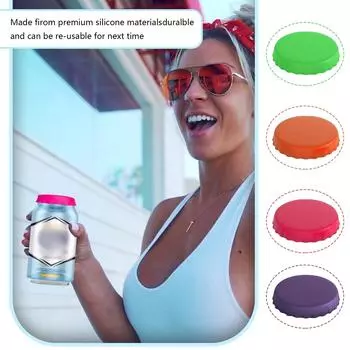 Силиконовые крышки для банок Силиконовые крышки для банок Многоразовая крышка для колы Герметизирующая крышка для консервных банок One Size