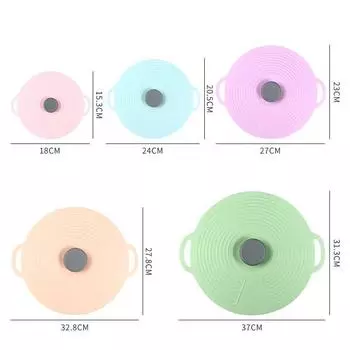 Силиконовые крышки для кастрюль и сковородок Крышка для хранения продуктов в микроволновой печи Многоразовые присоски Пищевые крышки для чашек, мисок, тарелок Многоцветные