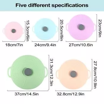 Силиконовые крышки Leeseph для мисок, многоразовые герметичные крышки с присоской, подходят для чашек, мисок, тарелок, кастрюль, сковородок, кухонных гаджетов для хранения продуктов