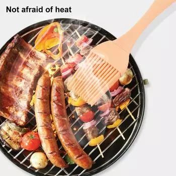 Силиконовые кухонные щетки для наметки, набор из 2 предметов, масляные щетки высокой прочности, принадлежности для гриля и выпечки серый