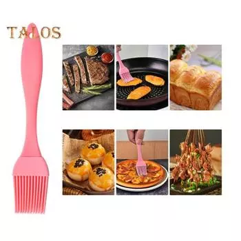 Силиконовые кухонные щетки для наметки, набор из 2 предметов, масляные щетки высокой прочности, принадлежности для гриля и выпечки серый