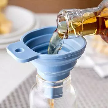 Силиконовые квадратные телескопические воронки, диспенсер для жидкости, ситечки, кухонный бункер, инструменты, кухонные дуршлаги синий