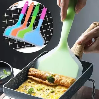 Силиконовые лопатки для говядины, мяса, яиц, кухонный скребок, широкая лопатка для пиццы, антипригарные лопатки, подъемники для еды, домашняя кухонная утварь