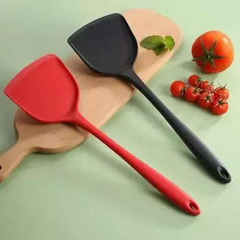 Силиконовые лопатки с антипригарным покрытием, жаропрочная кулинарная лопатка, лопатка для говядины, мяса, яиц, ложка, кухонная утварь, новая красный