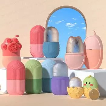 Силиконовые лотки для кубиков льда, косметический лифтинговый ледяной шар, массажер для лица, контурный ролик для глаз, уход за лицом, инструмент для ухода за кожей, уменьшающий прыщи розовый