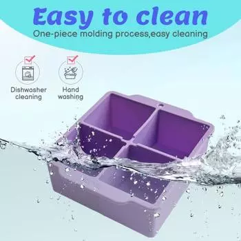 Силиконовые лотки для кубиков льда со съемными крышками. Квадратная форма для льда. Легкосъемный штабелируемый большой льдогенератор без бисфенола А для коктейлей с виски. чёрный