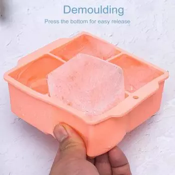 Силиконовые лотки для кубиков льда со съемными крышками. Квадратная форма для льда. Легкосъемный штабелируемый большой льдогенератор без бисфенола А для коктейлей с виски. серый